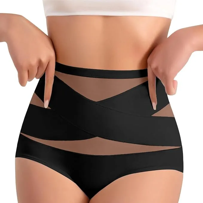 High-Waisted Women's Panties(BLACK)